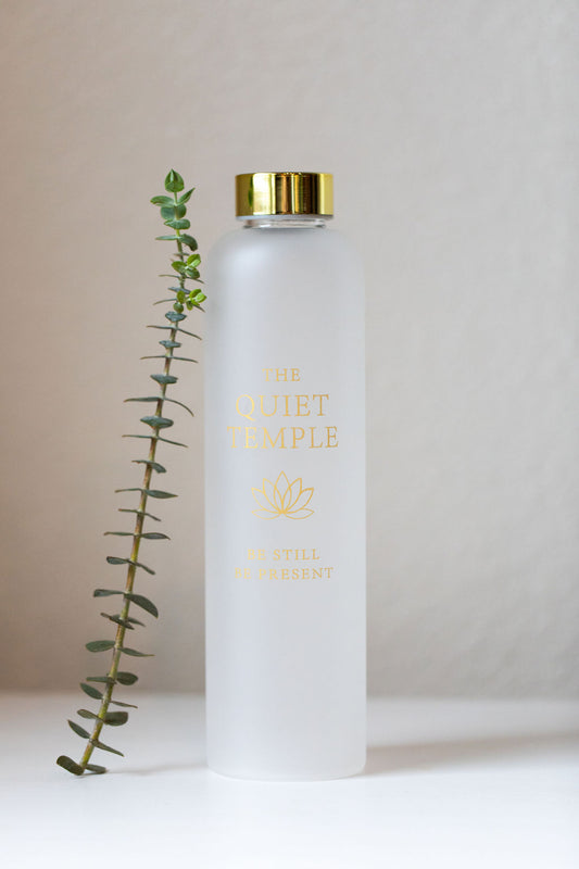 The Quiet Temple Frosted Glass Water Bottle — 500ml