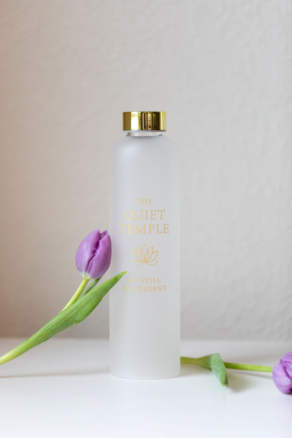The Quiet Temple Frosted Glass Water Bottle — 500ml