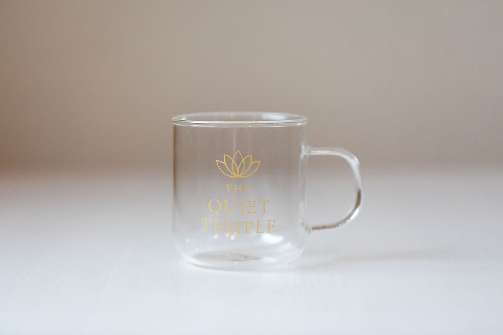 The Quiet Temple Espresso Glass Mug — 4 oz